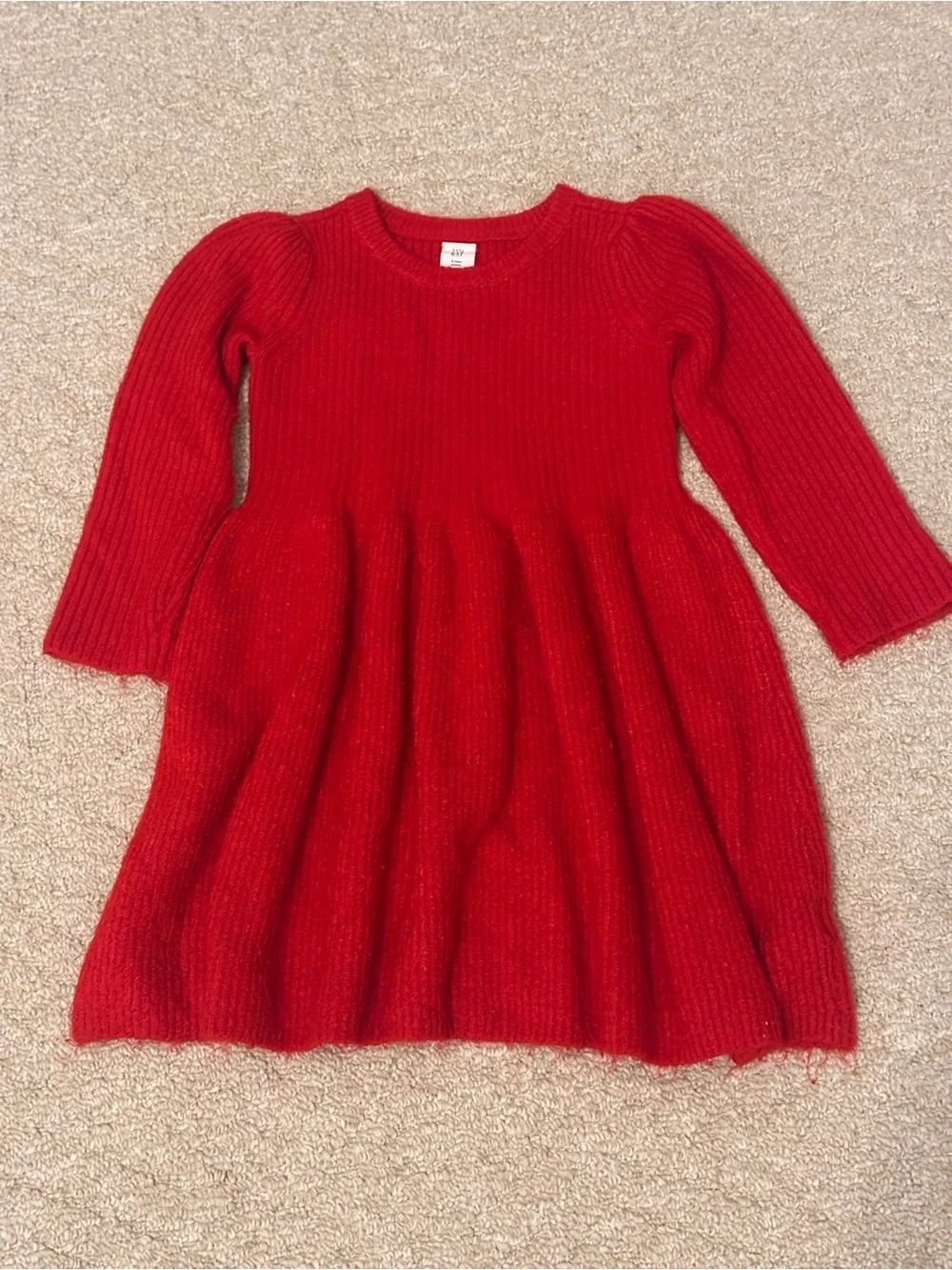 Baby GAP Red Knit Long-Sleeve Twirl Dress